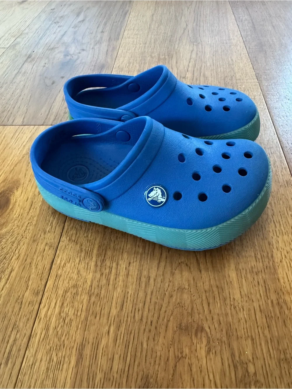 CROCS Kids Clog in Bright Blue with Teal Trim